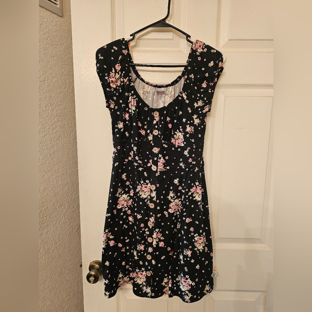 Floral Black Dress